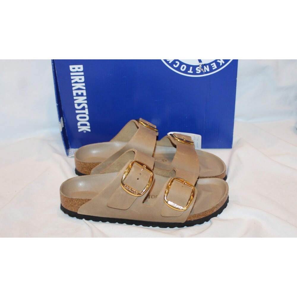 Birkenstock Arizona Big Buckle Leather Narrow Fit Sandals EU 36 Tobacco Brown